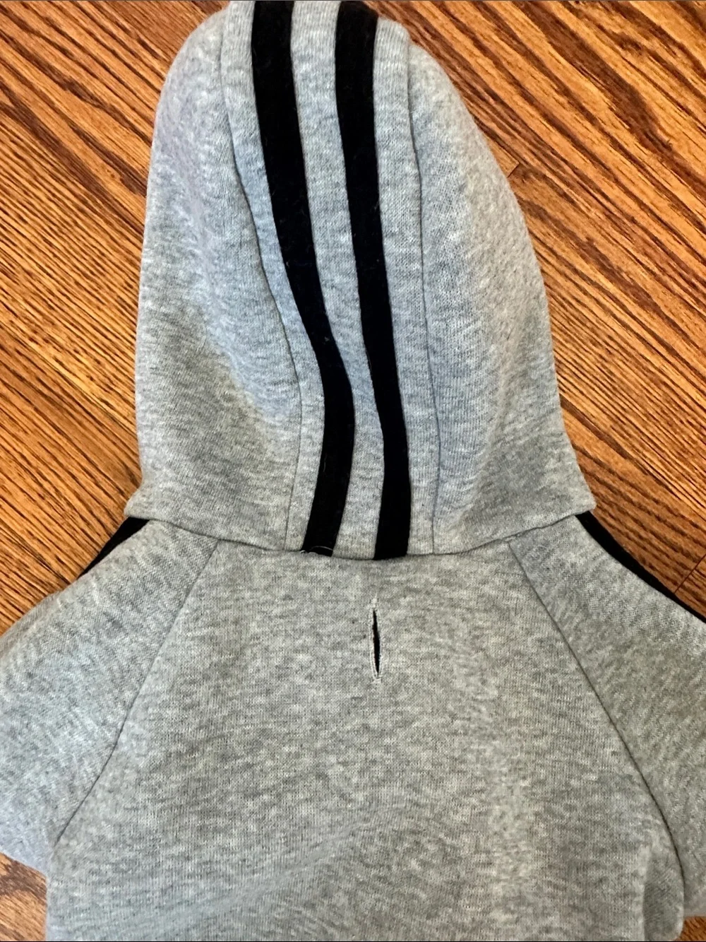 Dog Gray Hoodie Jumpsuit with Black Stripe Accent - 